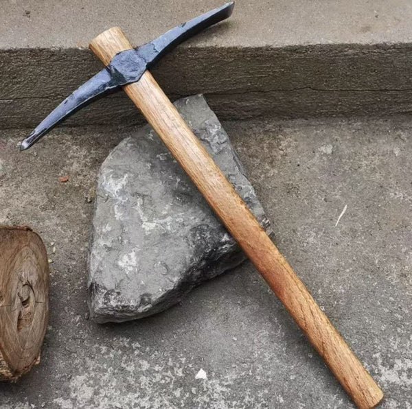 Hand-Forge Wood Pickaxe Pick And Hoe