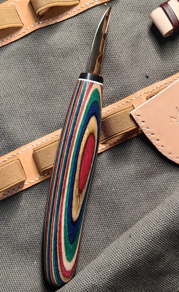 Colorful Wood Carving Detail Knives With Scabbard FC121