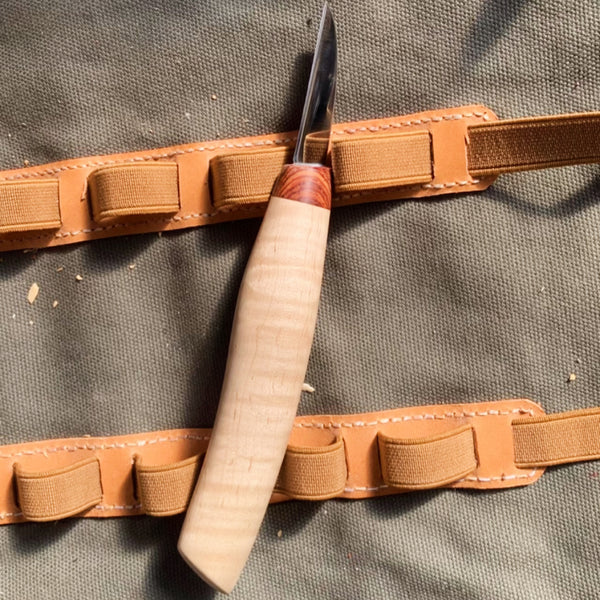 Tabby Maple Wood Handle Carving Knife FC127