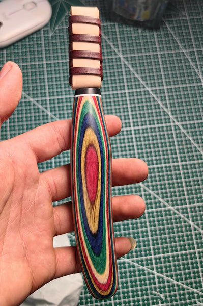 Colorful Wood Carving Detail Knives With Scabbard FC121