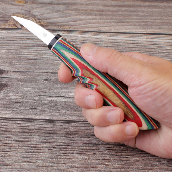 New Design Handle Colorful Wood Whittling Knives FC129