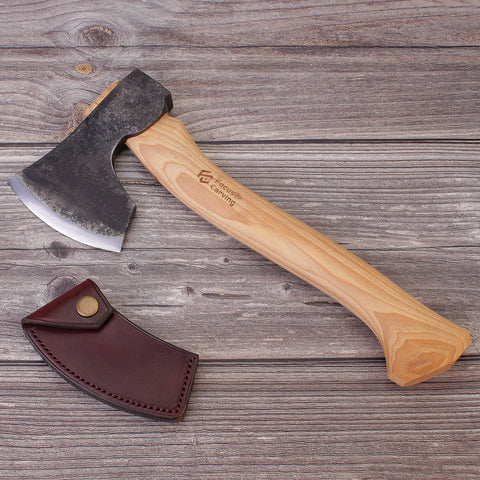 2.0 New Design Green Woodworking Carving Axe With Leather Sheath FC501
