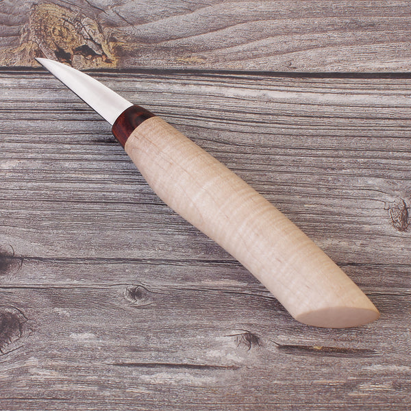 Tabby Maple Wood Handle Carving Knife FC127